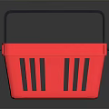 Durable Red Plastic Shopping Basket With Black Handle For Daily Shopping