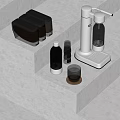 Modern Stainless Steel Kitchen Appliances Featuring Coffee Machine Storage Jars Coffee Beans And Glass Cup