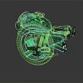 Modern Motorcycle With Green Glowing Engine Wheels And Illuminated Design Details