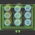Modern Transparent Acrylic Metal Frame Buffet Cabinet With Three Tiered Shelf Muffins Cupcakes And Donuts