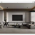 Modern Living Room Interior With TV Wall Sofa Coffee Table And Decor