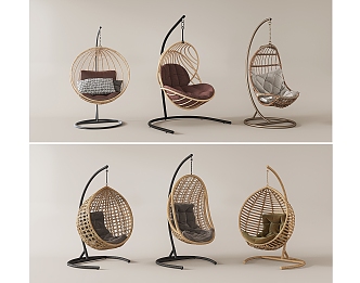 Modern Hanging Chair Balcony Leisure Rattan Hanging Chair 3d model