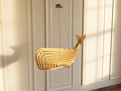 Japanese chandelier whale lamp 3d model Japanese chandelier whale lamp 3d model