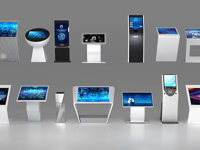 Public Facilities Interactive Touch Screen Terminals With Modern Design And Various Styles 3d model