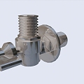 Hot and cold stainless steel angle valve 3d model