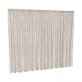 Beige Light Filtering Curtains Hanging Over Window With Sheer Soft Fabric 3d model