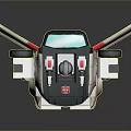 Winged Robot Action Figure With Red White Blue Gray Colors And Standing Pose
