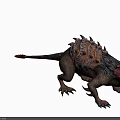 Ferocious Fantasy Rat Creature With Gray Body Orange Textures Spikes Red Eyes And Sharp Teeth