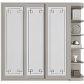 Modern Classic Wardrobe With Mirror Doors Carved Panels And Side Shelves Design