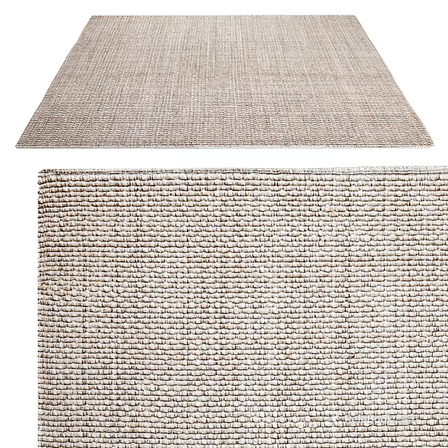 Soft Woven Square Rug With Neutral Tone Textured Design For Modern Home Decor 3d model 