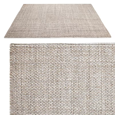 Soft Woven Square Rug With Neutral Tone Textured Design For Modern Home Decor 3d model