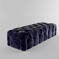 Navy Blue Tufted Velvet Sofa Bench Modern Design For Living Room Decor