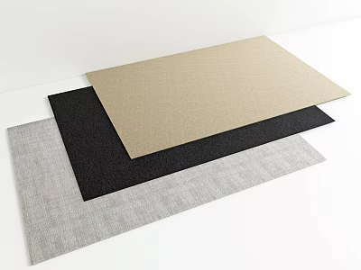 Textured Square Rugs In Beige Black And Gray Colors For Modern Home Decor 3d model