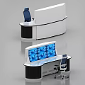 Modern Monitoring Room with Multiple Monitor Screens Console Desks and Office Chairs