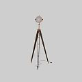 Classic Copper Floor Lamp With Tripod Base And Adjustable Retro Design