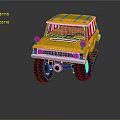 Yellow Off Road Toy Car With Large Monster Tires And Stylish Black Design Details