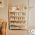 Stylish Multilayer Shoe Rack For Home With Various Shoes And Decorative Items