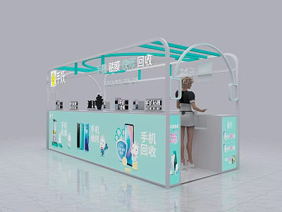 Modern mobile phone store hand demon mobile phone store 3d model