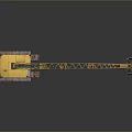 Yellow and Red Tracked Industrial Crane with Extended Boom Lifting Heavy Load