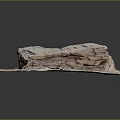 Natural Wood and Stone Formation with Rough Textured Surface on Square Base 3d model