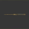 Intricately Carved Sculptural Dagger With Gold Decorative Patterns And Blue Inlays