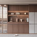 Wine Cabinet Wine Bottle Wine Glass Removable Rail Socket Glass Wine Cabinet Embedded Refrigerator 3d model