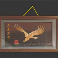 Wooden Frame Decorative Painting With Eagle Design And Inspiring Chinese Characters For Home Decor