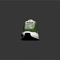 Stylish Green and White Sneakers with Pink Accents White Laces and Modern Design