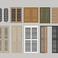 Various Interior Door Designs Featuring Different Colors And Wooden Panels 3d model