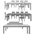 Modern Table and Chair Combination Dining Table and Chair Wooden Spinvalis 3d model