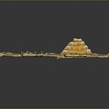 Pyramid Hexagon Pyramid Cultural Relics Building Ancient Architectural Items 3d model