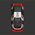 Audi Sporty Race Car With White Black Red Aerodynamic Design And Rear Wing
