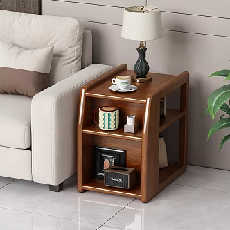 Side table sofa lamp ornaments 3d model