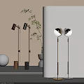 Modern Floor Lamps With Slim Metal Poles And Round Reflective Shades