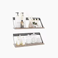 Bathroom Accessories Wall Mounted Shelves with Storage Bottles and Decorative Items