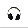 Premium Over Ear Headphones Black And Brown Design With Gold Accents And Comfortable Ear Cups
