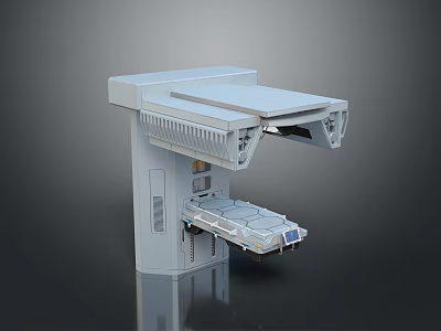 White Medical Imaging Scanner With Movable Examination Table And Control Panel 3d model