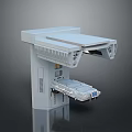 White Medical Imaging Scanner With Movable Examination Table And Control Panel 3d model