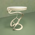 Modern Coffee Table With Spiral Design Base And White Round Top Surface 3d model