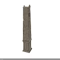 Stone Column Sculpture Carving With Pedestal And Top Structure Surface Texture 3d model