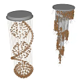 Elegant Crystal Chandeliers With Spiral Design And Gold Silver Fringe Decoration