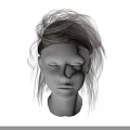 Fashionable Jeweled Hair Accessories On White Mannequin With Light Brown Textured Wig And Black Background