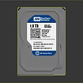 High Performance Internal Computer Hard Drive With Western Digital Blue Label Design 3d model