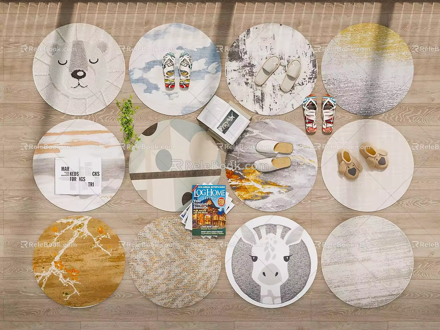 Modern Carpet Decorative Carpet Round Carpet 3d model