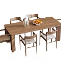 Dining table and chair combination dining table dining chair 3d model