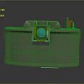 Practical Green Storage Container With Red Button And Blue Accent For Home Organization