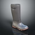 Tall Waterproof Rubber Rain Boots With Non Slip Sole And Side Detail