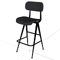 Modern Black Leather Bar Stools With Metal Frame And High Back Design For Kitchen Or Bar Area