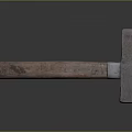 Vintage Metal Head Hammer with Wooden Handle on Gray Gradient Background