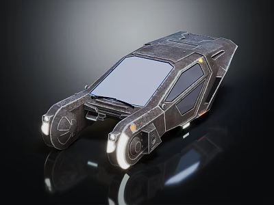 Futuristic Lunar Rover With Metallic Body And Large Wheels For Space Missions 3d model